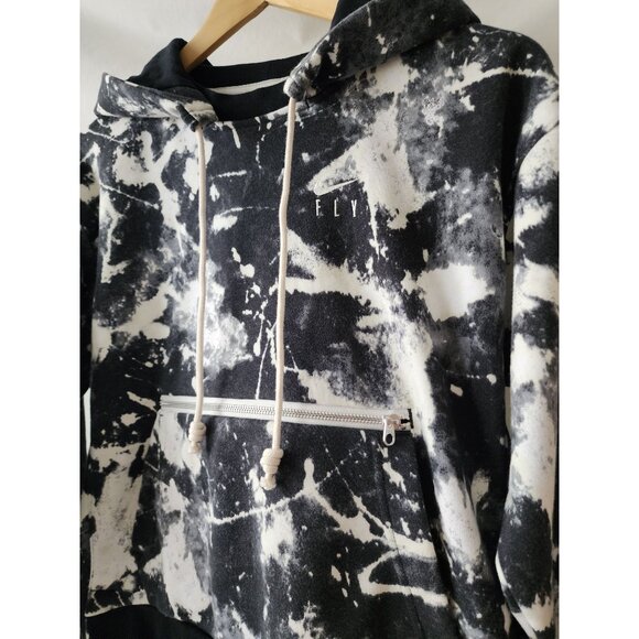 Nike Fly Black & White Tie-Dye Hoodie Sweatshirt Athleisure Active Streetwear XS - Picture 4 of 16